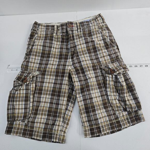 Vintage American Eagle longer length plaid shorts mens 30 cargo 6430 - Picture 1 of 11